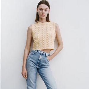 Zara Pale Yellow Sweater Vest